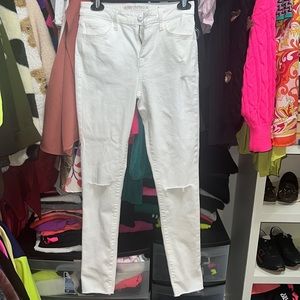 High rise White skinny jeans